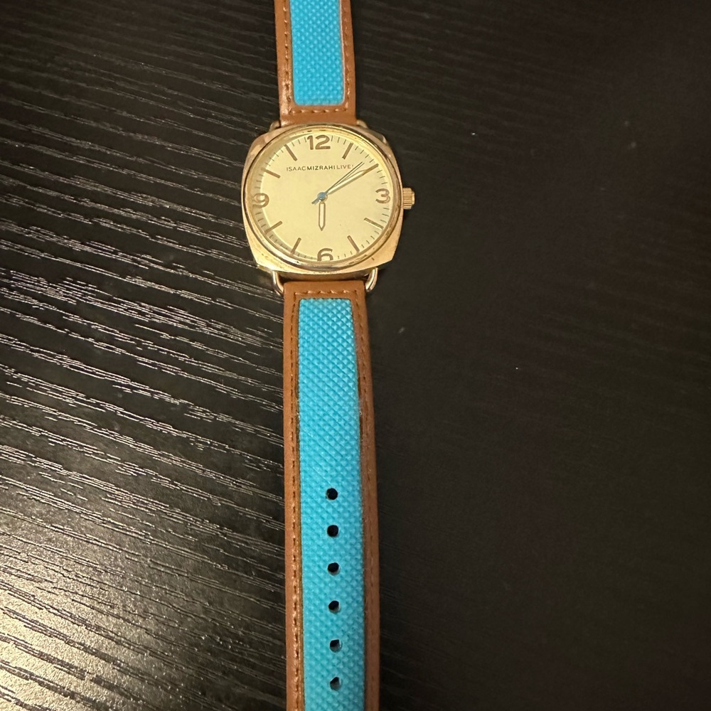 Isaac Mizrahi Gold and Blue Watch